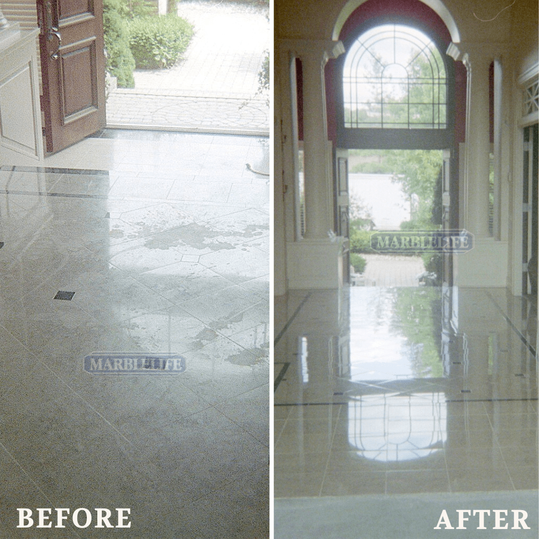 Surface restoration with diamond honing and polishing to make it “cleanable” again